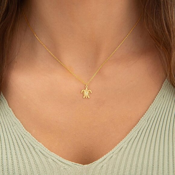 ⚡Golden Necklace Dragon Dragonfly Turtle Snake Pendant Simple Cute Trendy Plated - Picture 2 of 6